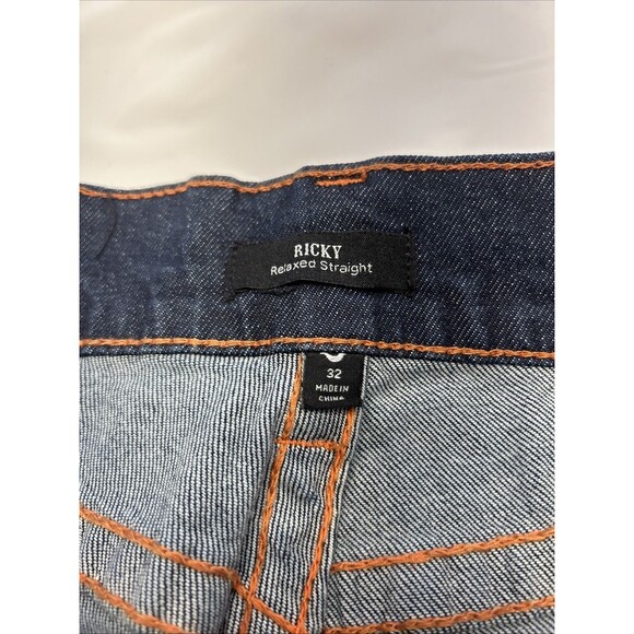True Religion Ricky T Straight Relaxed Shorts Denim Dk Wash SZ 32 Waist New - Picture 3 of 9